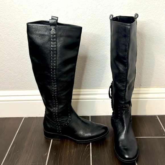 Sam Edelman Shoes - Sam Edelman Prina Black Leather Riding Boots Leather 7